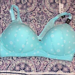 Torrid Floral Aqua Wireless Push-Up Bra - 38D